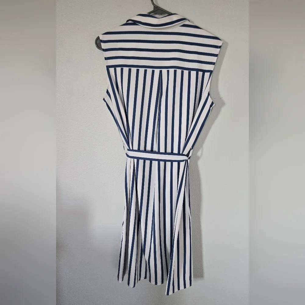 Blue Stripe dress no brand Size Large - Picture 2 of 4